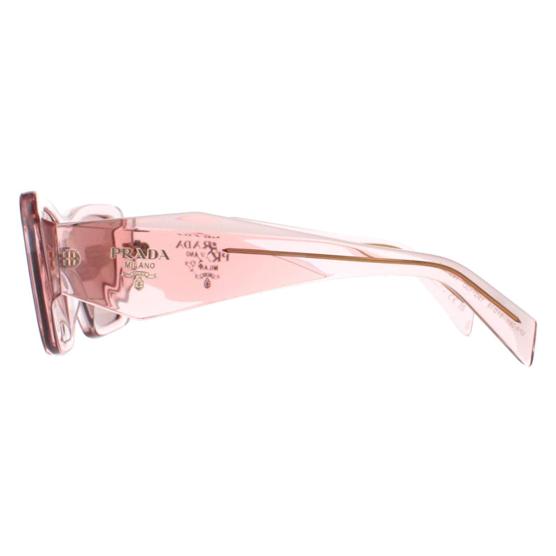 Prada Sunglasses PR08YS 19Q10D Transparent Peach Light Brown