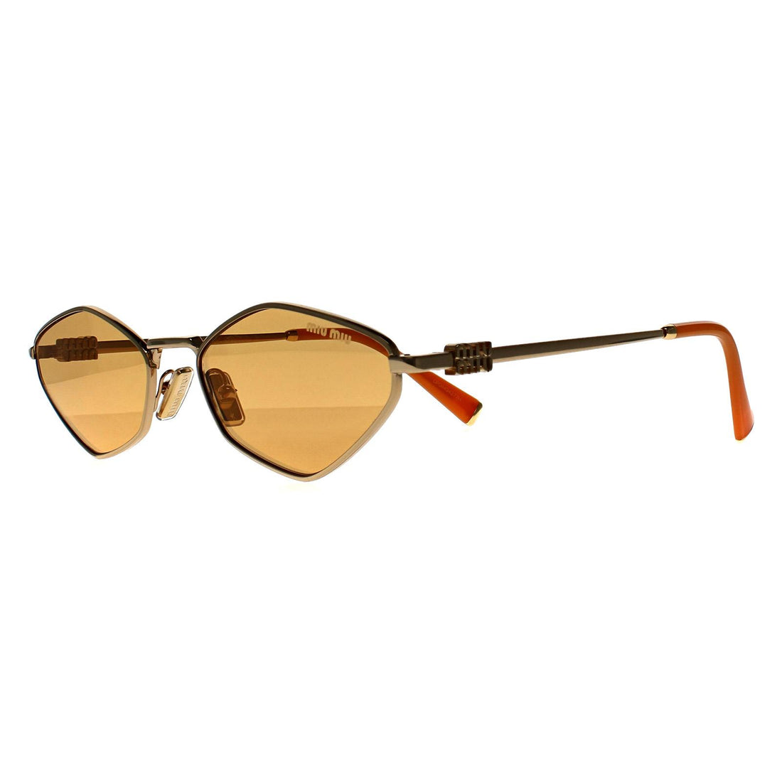 Miu Miu Sunglasses MU 56ZS 5AK40D Gold Light Orange Silver Mirror