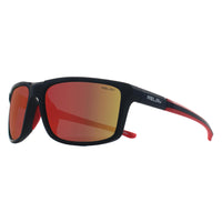 Relay Rectangle Unisex Matte Black and Red Red Revo Polarized Swiftline Sunglasses