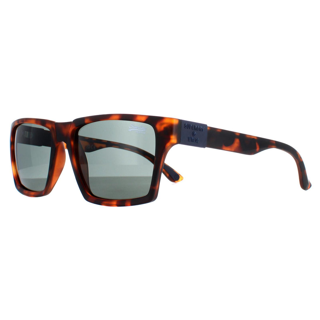 Superdry Sunglasses Disruptive SDS 102P Rubberised Tortoise Green Polarized