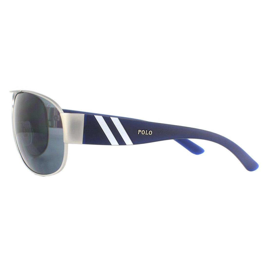 Polo Ralph Lauren Sunglasses PH3052 904687 Matte Silver and Blue Grey