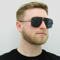 Tom Ford Sunglasses Hugo 02 FT1003 45V Shiny Light Brown Blue Grey