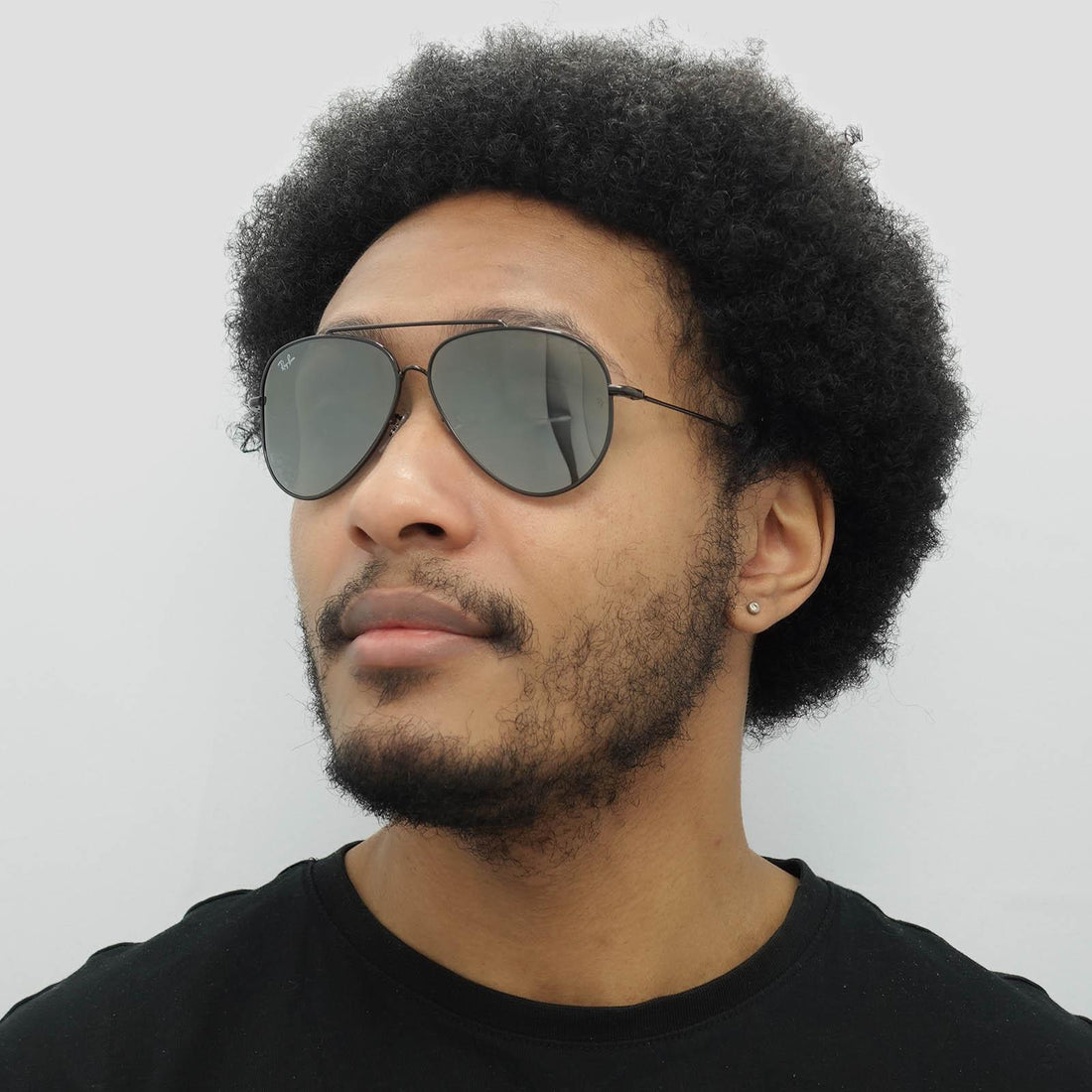 Ray-Ban Sunglasses RB0101S Aviator Reverse 002/GS Black Silver Mirror