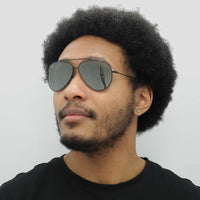 Ray-Ban Sunglasses RB0101S Aviator Reverse 002/GS Black Silver Mirror