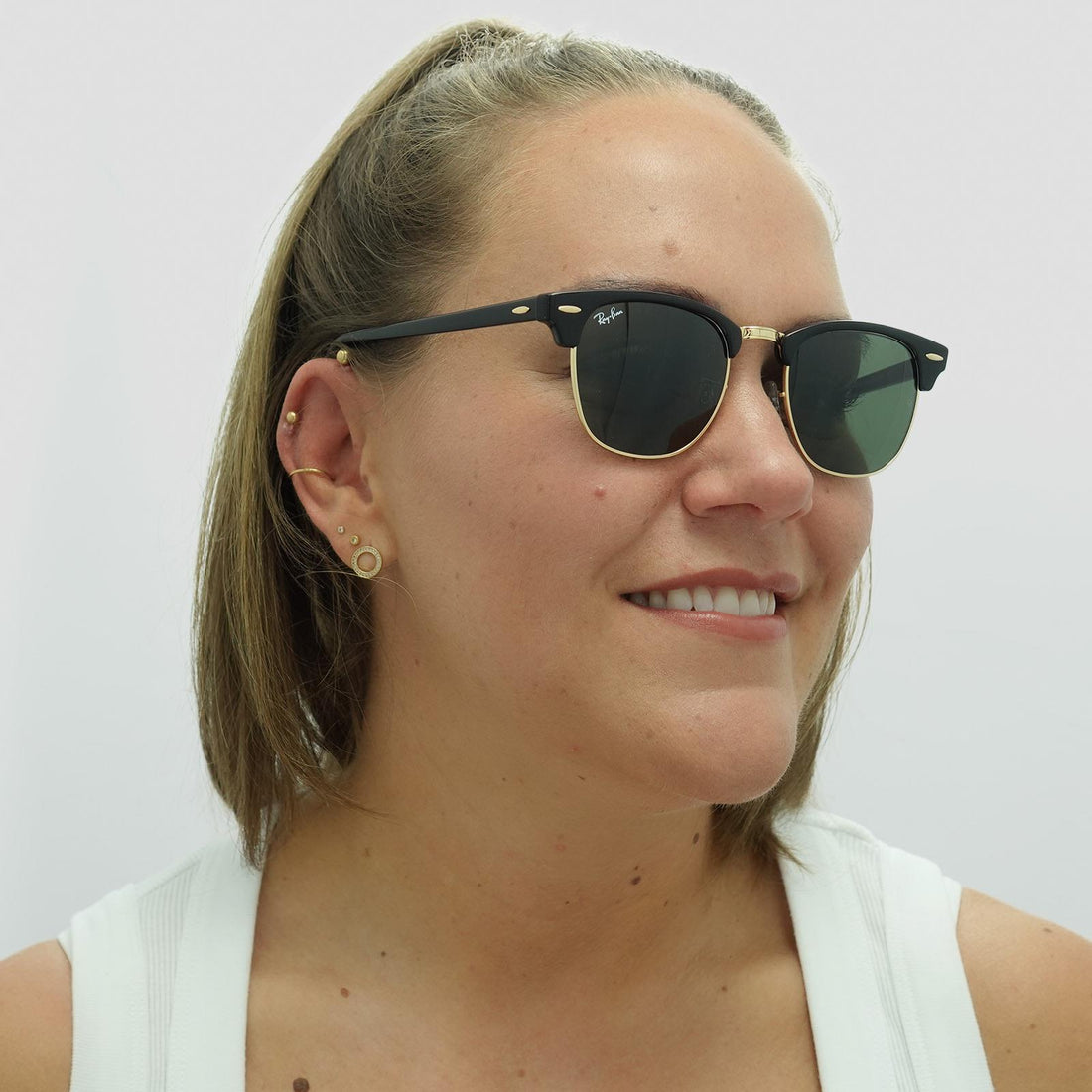 Ray-Ban Sunglasses Clubmaster 3016 W0365 Black Green G-15 Small 49mm