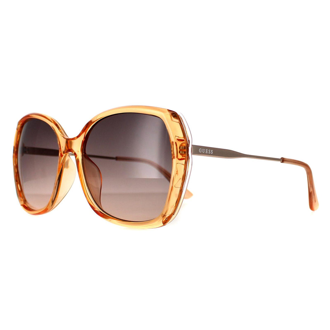Guess Sunglasses GF0396 57B Shiny Beige Smoke Gradient