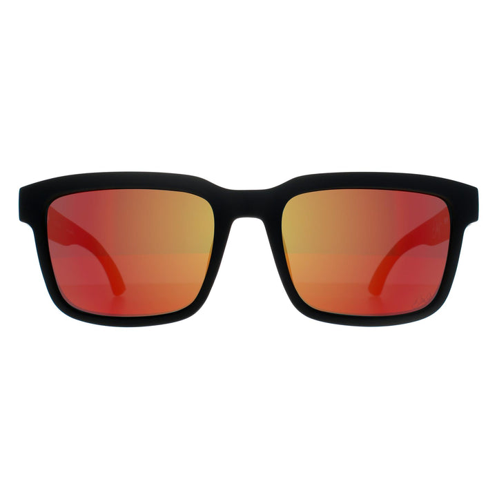 Spy Sunglasses Helm2 1800000000002 Matte Black HD Plus Grey Green w Orange Spectra Mirror