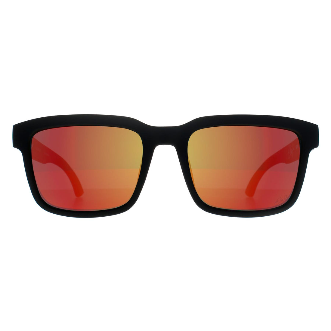 Spy Sunglasses Helm2 1800000000002 Matte Black HD Plus Grey Green w Orange Spectra Mirror