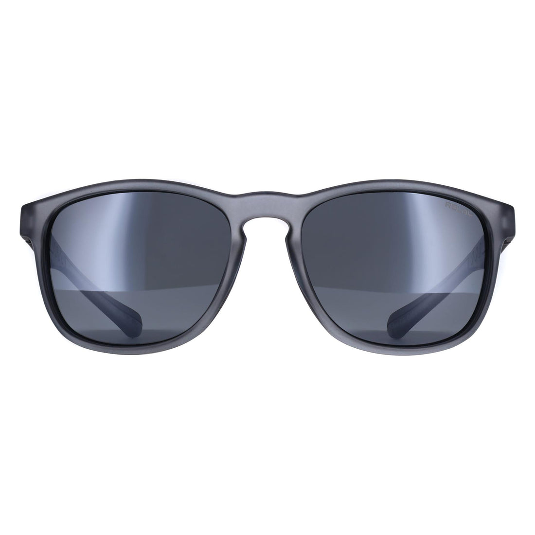 Relay Round Unisex Matte Transparent Grey and Black Silver Mirror Polarized Pulse Sunglasses