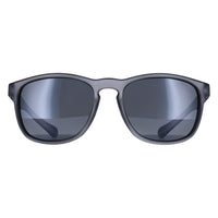 Relay Round Unisex Matte Transparent Grey and Black Silver Mirror Polarized Pulse Sunglasses