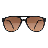 Serengeti Sunglasses Udine 7758 Shiny Satin Black Polarized Drivers Brown