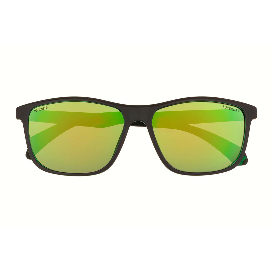 Superdry Sunglasses SDS-5014 104P Matte Black Green Green Mirror Polarized