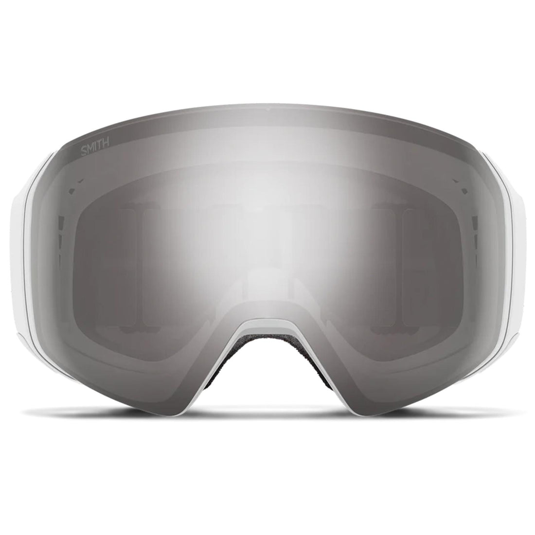 Smith Ski Goggles 4D Mag S 0OR 5T White Chunky Knit ChromaPop Sun Platinum Mirror & CP Storm Blue Sensor Mirror
