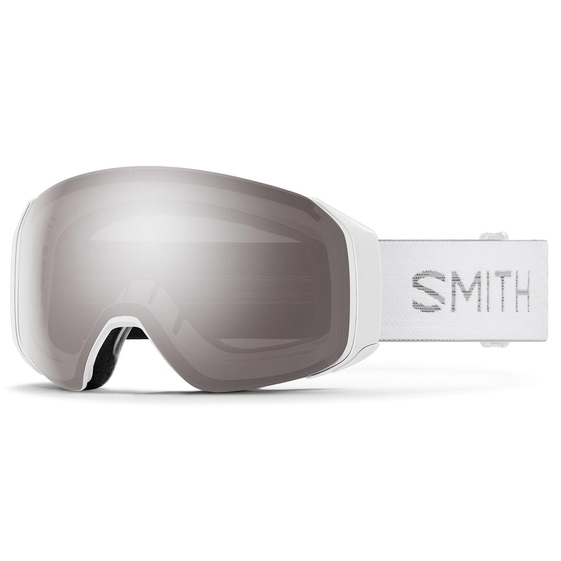 Smith Ski Goggles 4D Mag S 0OR 5T White Chunky Knit ChromaPop Sun Platinum Mirror & CP Storm Blue Sensor Mirror