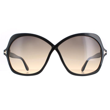 Tom Ford Sunglasses Rosemin FT1013 01B Shiny Black Smoke Gradient