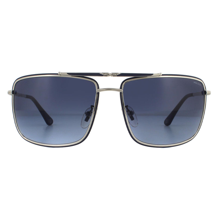 Police Origins 11 SPL965 Sunglasses Shiny Palladium / Blue Gradient