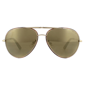 Police Sunglasses SPL966N Origins 12 320G Rose Gold Havana Brown Gold Mirror