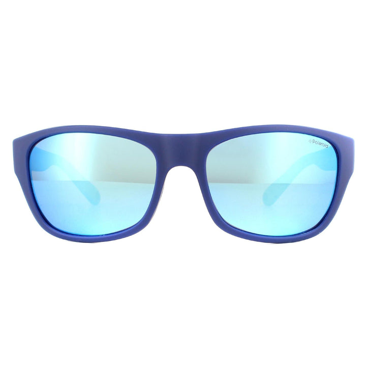 Polaroid Sport Sunglasses PLD 7030/S FLL 5X Matte Blue Blue Mirror Polarized