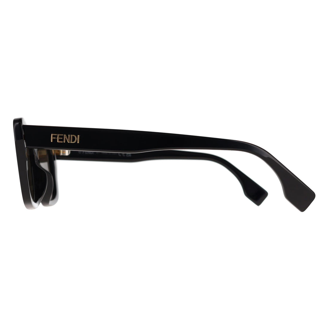 Fendi Sunglasses FE40185I Lettering 01N Shiny Black Green