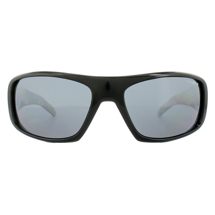 Arnette Sunglasses Hot Shot 4182 214981 Polished Black Graphics Inside Grey Polarized