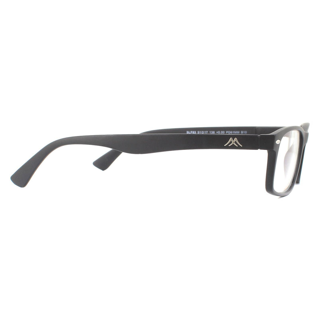 Montana Reading Glasses BLF83 Matte Black Blue Light Block +3.50