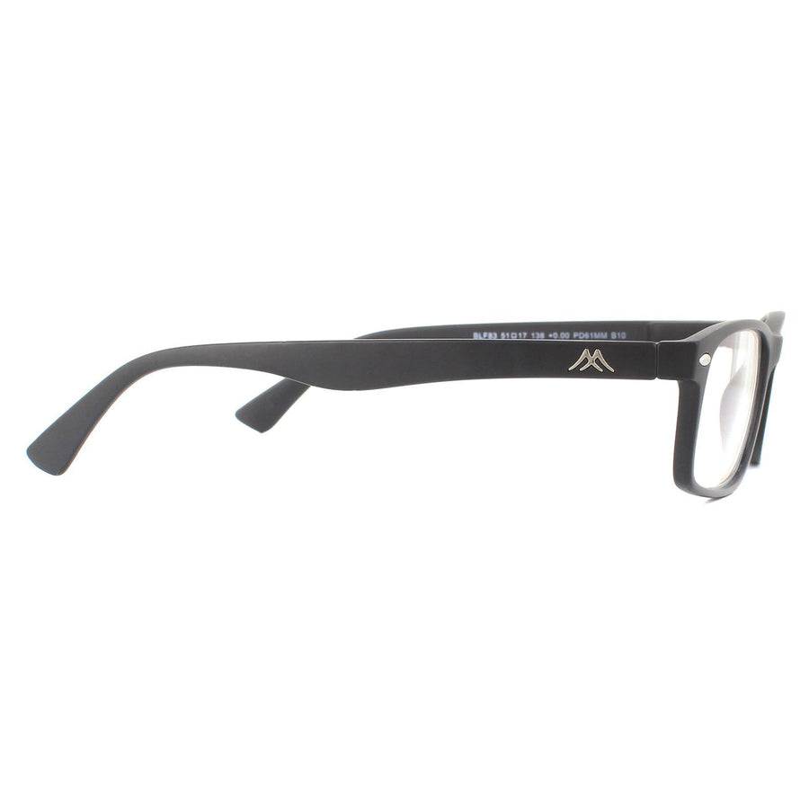 Montana Reading Glasses BLF83 Matte Black Blue Light Block +3.50