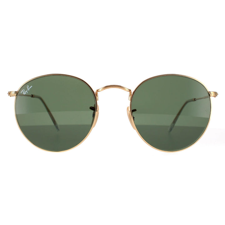 Ray-Ban Sunglasses Round Flat Lenses 3447N 001 Arista G-15 Green