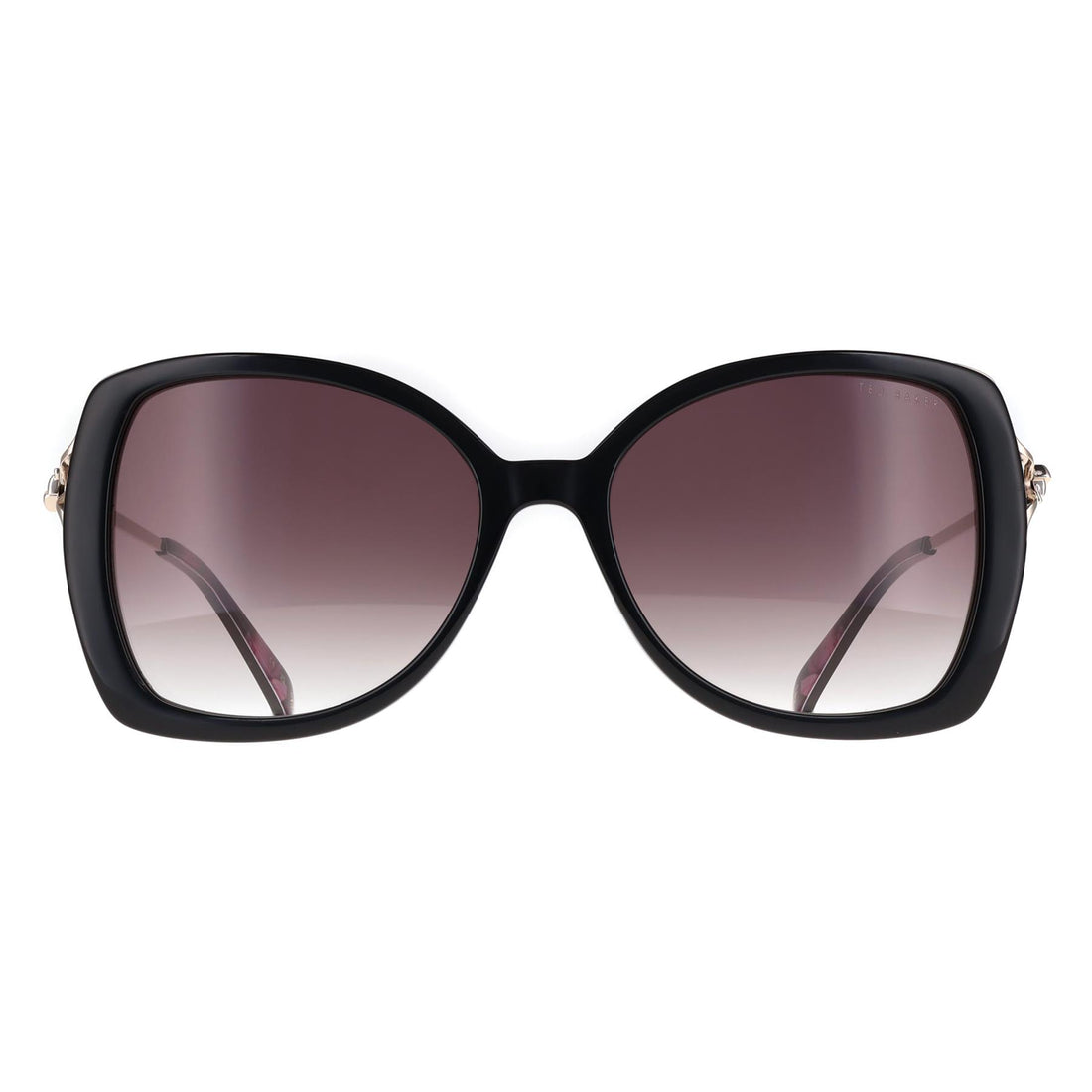 Ted Baker Sunglasses TB1773 Vallie 001 Gloss Solid Black Dark Grey Gradient