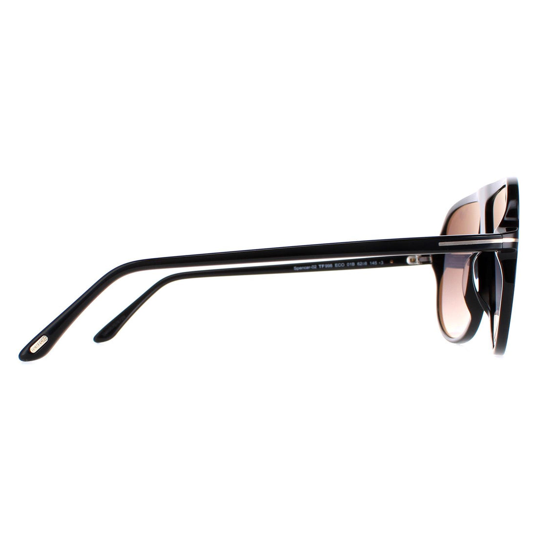 Tom Ford Sunglasses Spencer 02 FT0998 01B Shiny Black Smoke Gradient