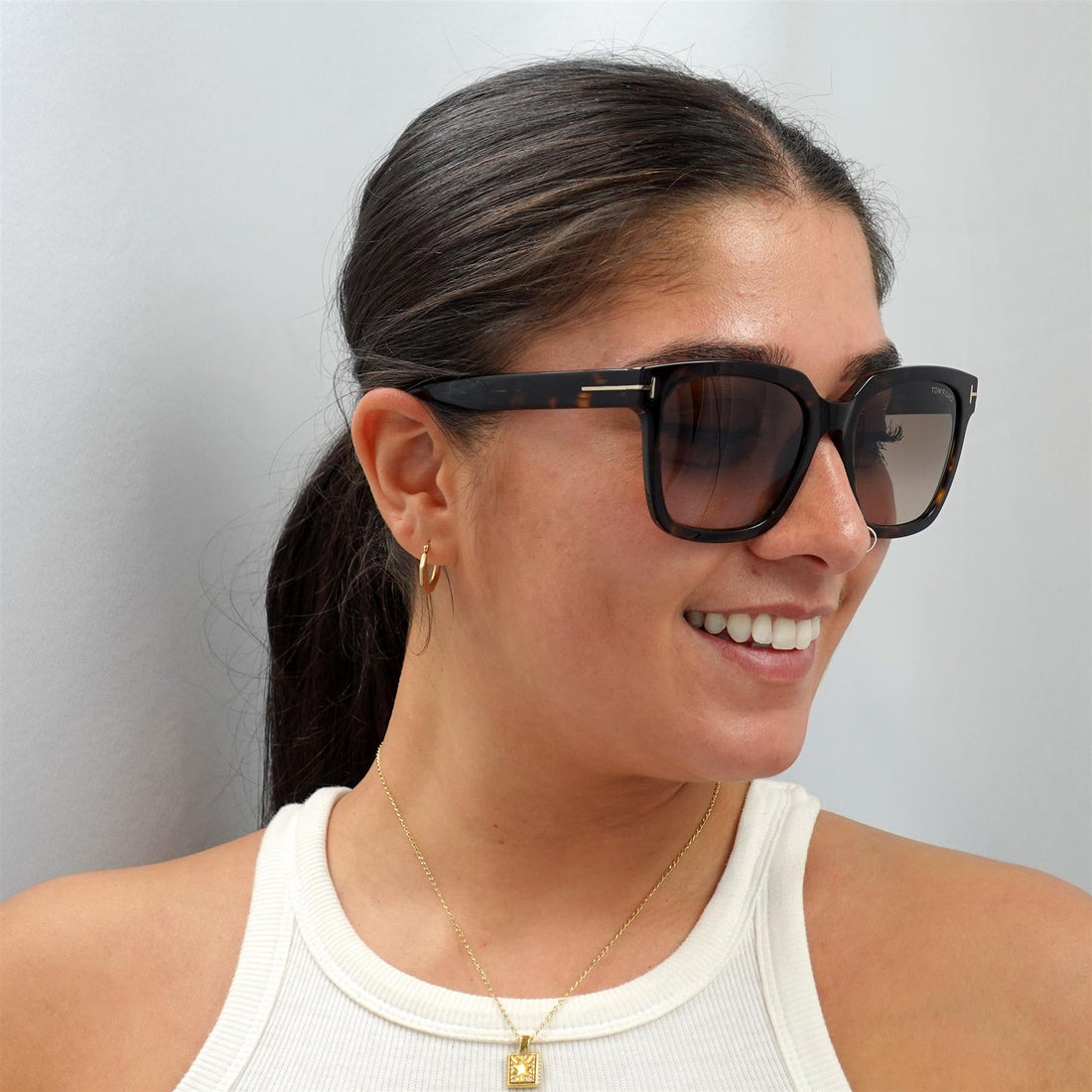 Tom Ford Sunglasses Selby FT0952 52F Shiny Dark Havana Brown Gradient
