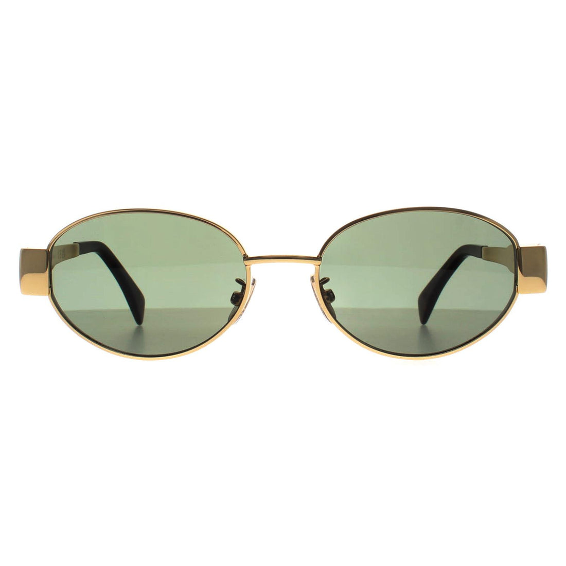 Celine Sunglasses Metal Triomphe CL40235U 30N Shiny Endura Gold Green