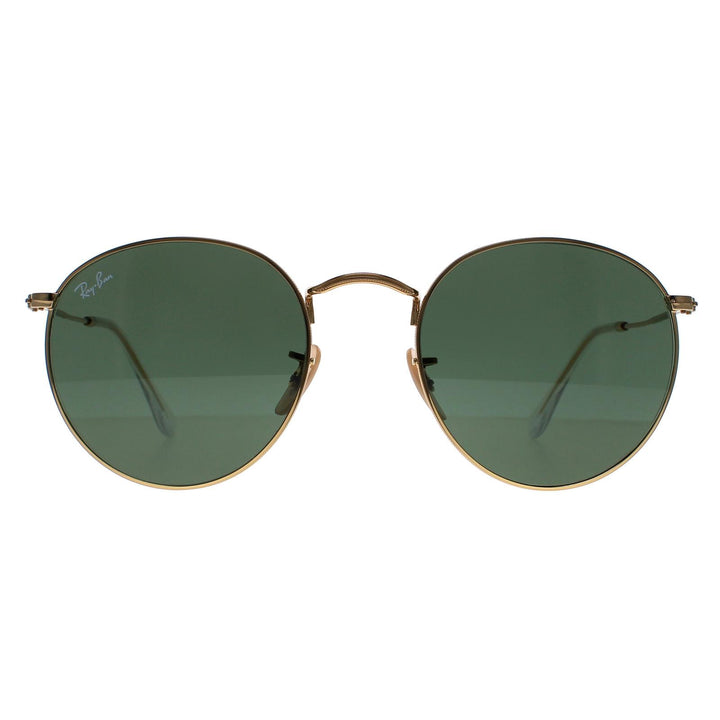 Ray-Ban Sunglasses Round Metal 3447 001 Gold Green 53mm