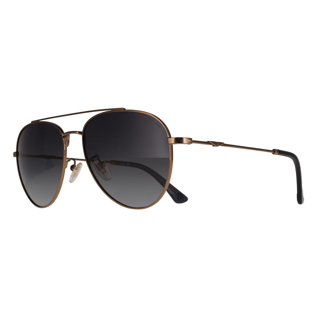 Police Sunglasses SPLP20E Origins Lite 8FFP Shiny Grey Gold Smoke Gradient Polarized