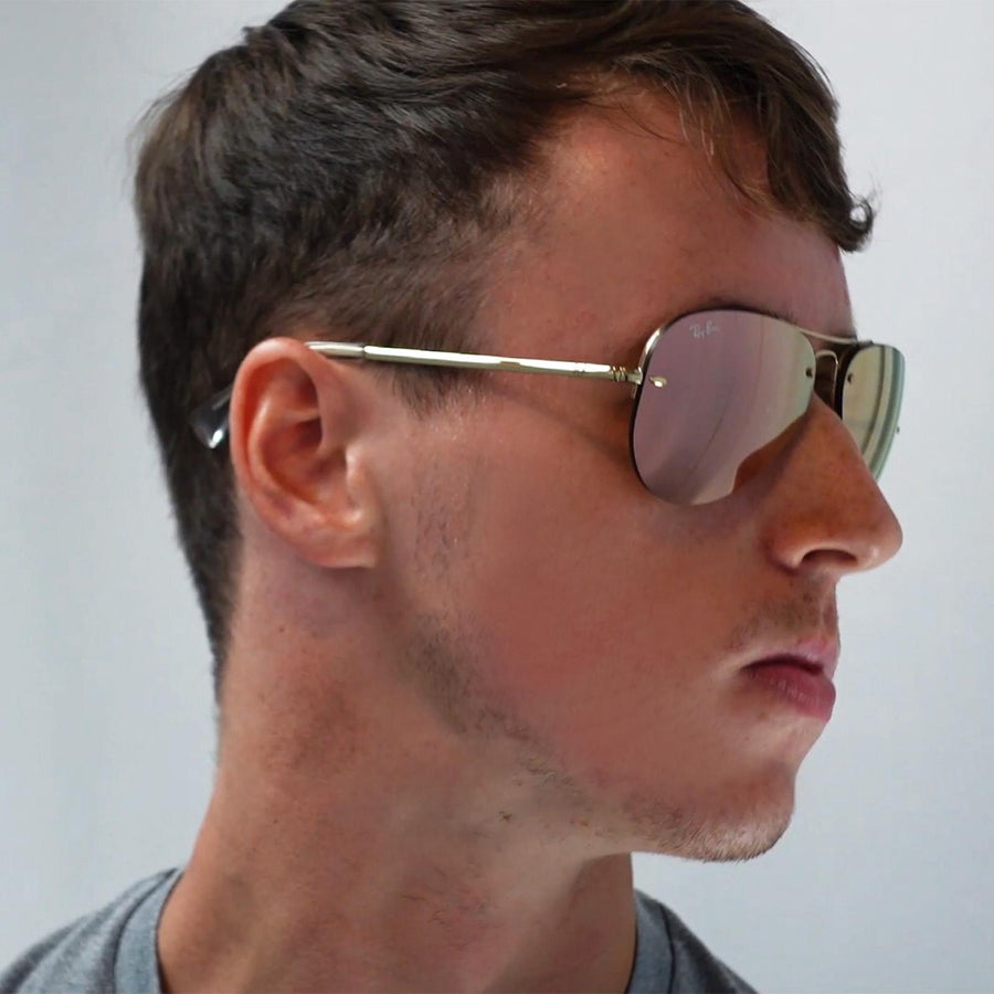 Ray-Ban Sunglasses 3449 001/2Y Gold Copper Mirror