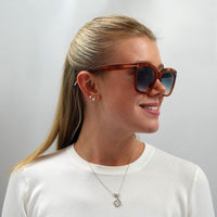 Tom Ford Sunglasses Amarra FT0502 53W Blonde Havana Gradient Blue