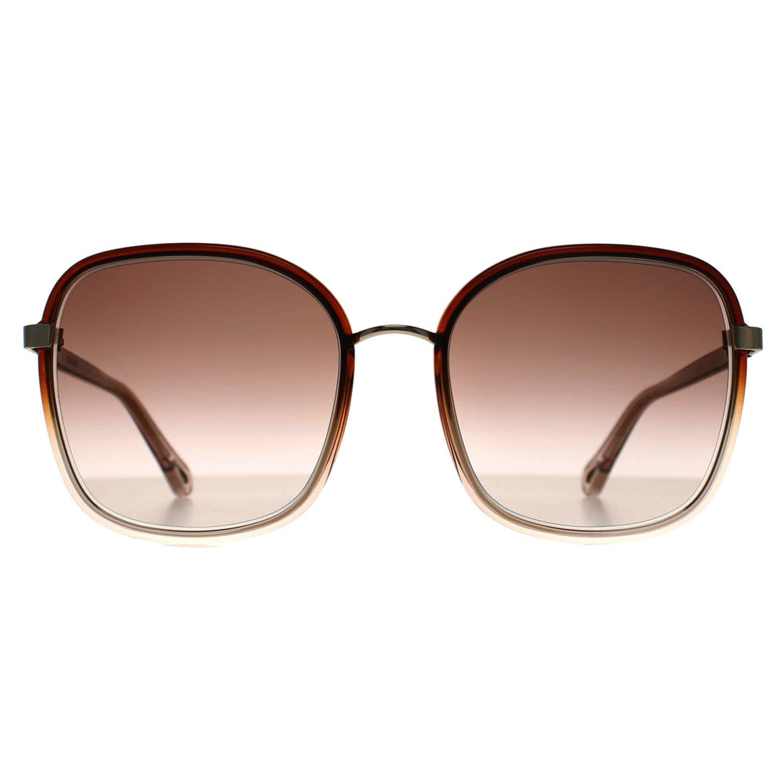 Chloe Sunglasses CH0031S 007 Crystal Brown Light Pink Brown Gradient with Light Mirror