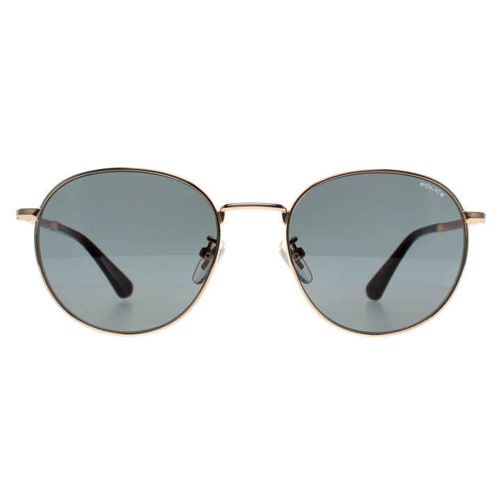 Police Sunglasses SPLD94 Roadie 4 349Y Shiny Rose Gold Sandblasted Grey Green