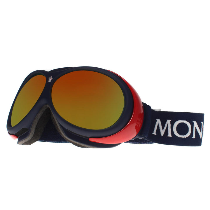 Moncler Ski Goggles ML0130 92C Blue and Red Orange Mirror