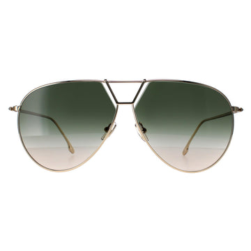 Victoria Beckham Sunglasses VB208S 700 Gold Khaki Grey Gradient