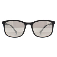 Prada Sport Sunglasses PS01TS DG02B0 Black Rubber Light Grey Silver Mirror