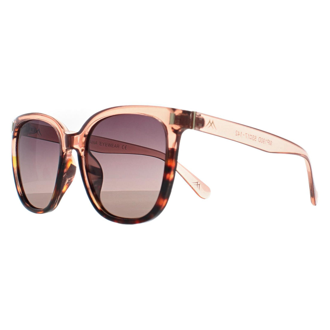 Montana Sunglasses MP190 D Shiny Clear Pink Turtle Grey Pink Gradient Polarized