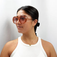 Chloe Sunglasses CH0007S 001 Transparent Dark Orange Orange Gradient