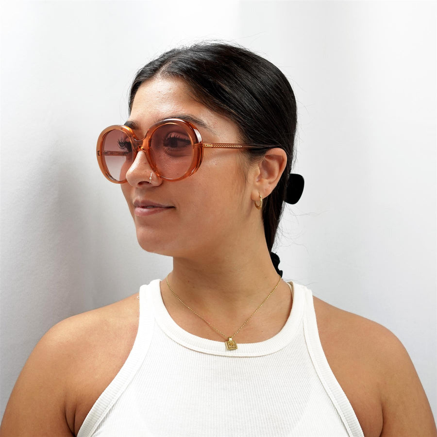 Chloe Sunglasses CH0007S 001 Transparent Dark Orange Orange Gradient