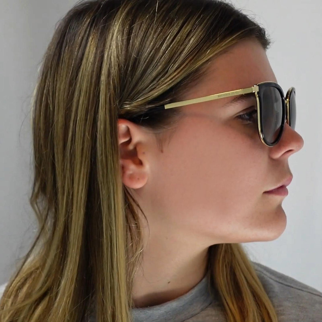Michael Kors Sunglasses Adrianna 1 1010 1100T3 Black Gold Grey Gradient Polarized