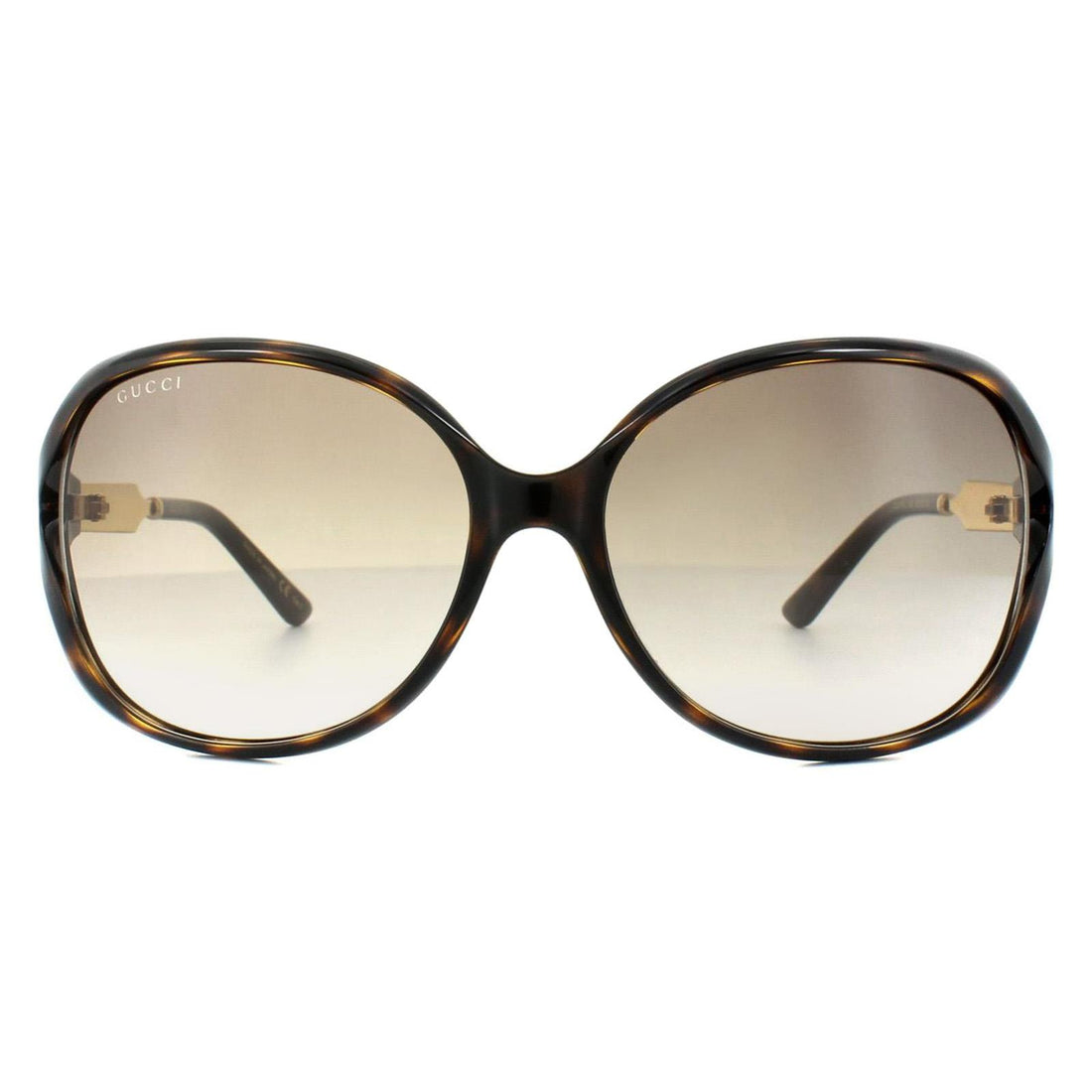 Gucci GG0076S Sunglasses Havana Gold / Brown Gradient