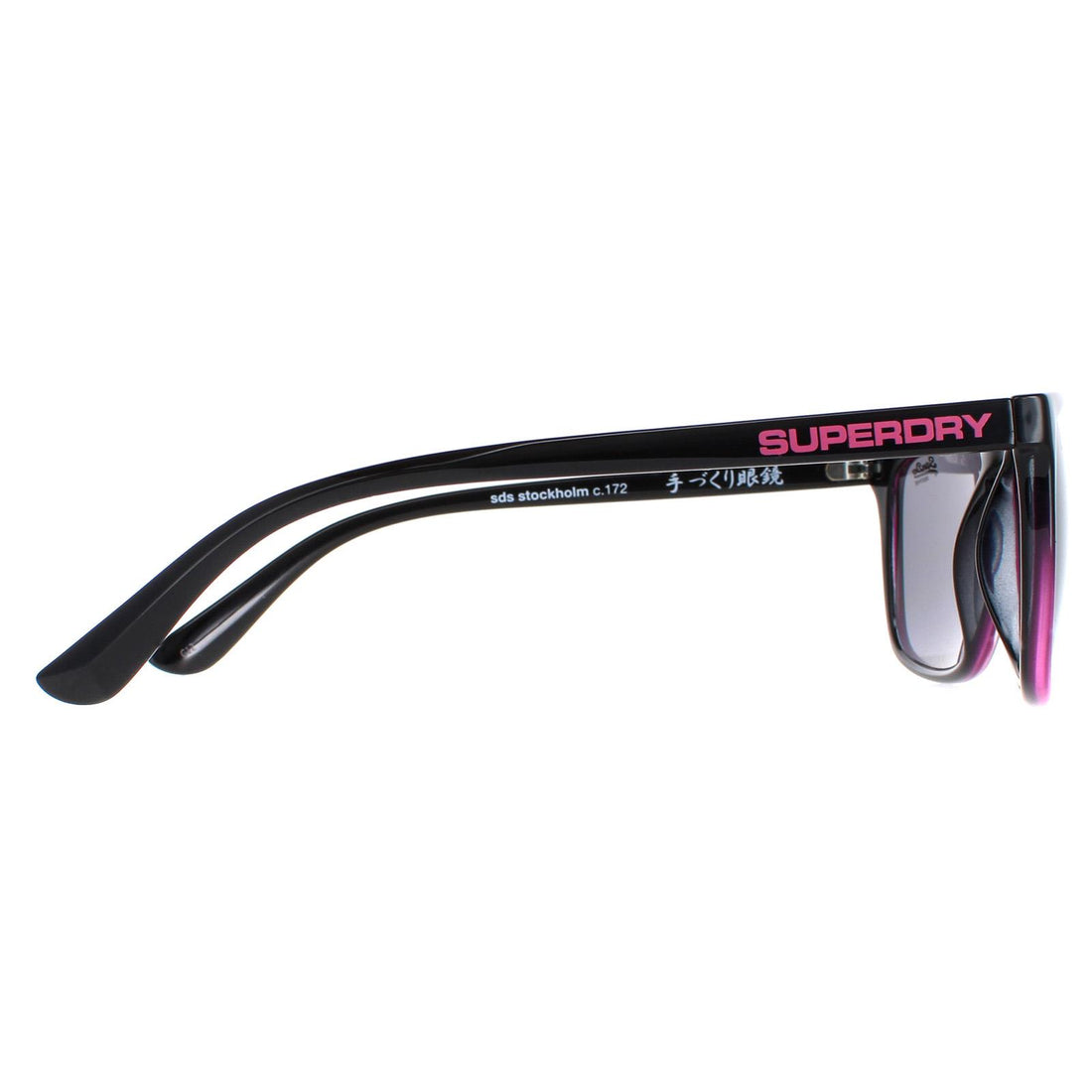 Superdry Sunglasses Stockholm SDS 172 Black and Pink with Tortoise Grey