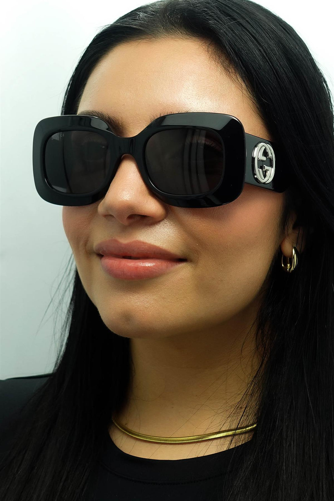 Gucci Sunglasses GG1695S 001 Black with Silver Grey