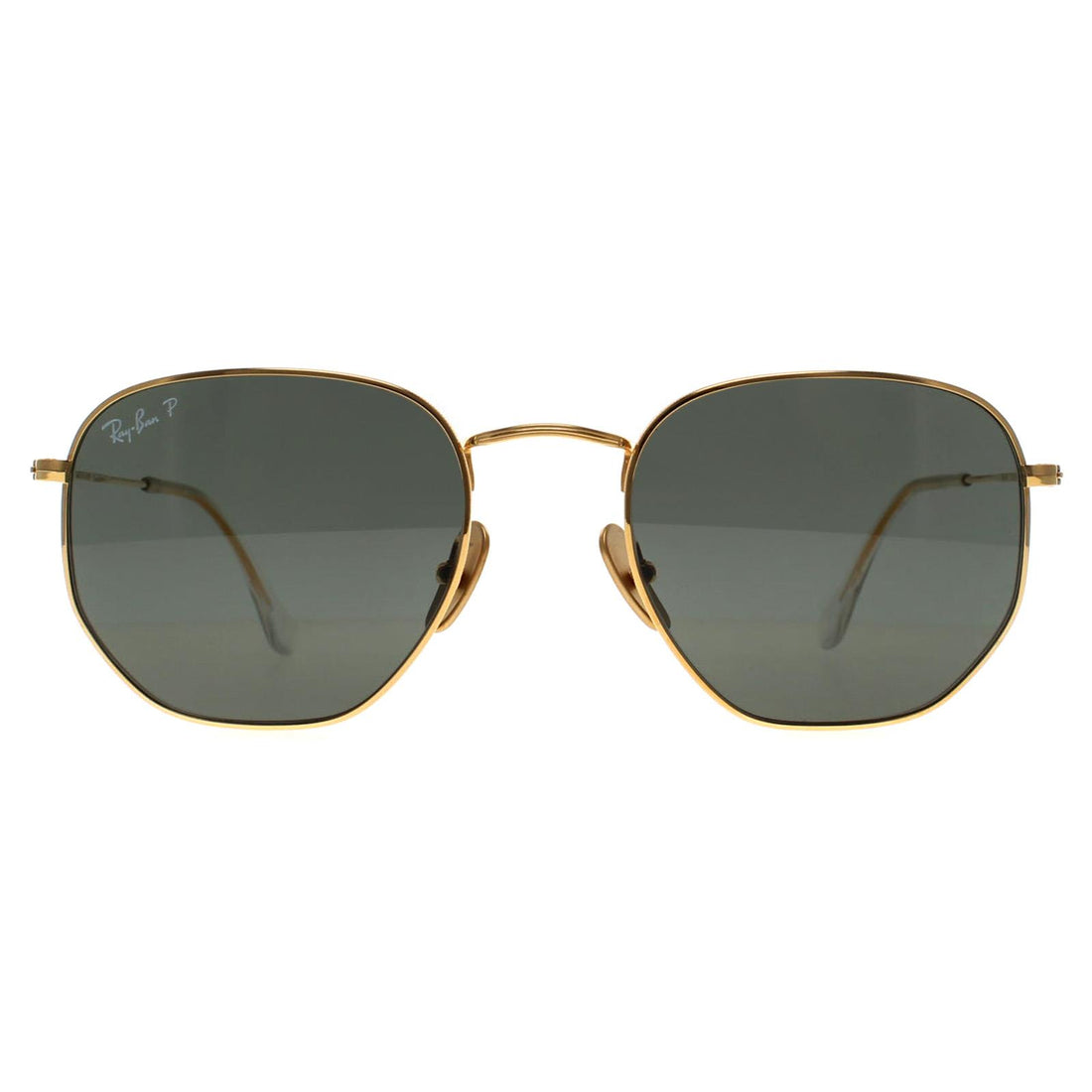 Ray-Ban Sunglasses Hexagonal Titanium RB8148 921658 Polished Gold Green G-15 Polarized
