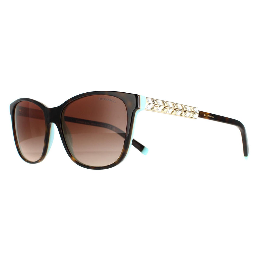 Tiffany Sunglasses TF4174B 81343B Havana On Tiffany Blue Brown Gradient