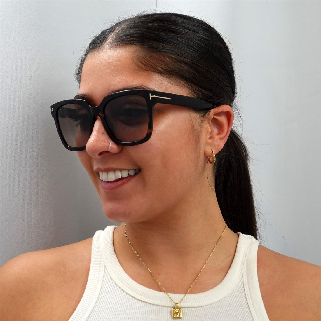 Tom Ford Sunglasses Selby FT0952 52F Shiny Dark Havana Brown Gradient